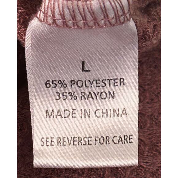 Wishlist Cinch Waist Rose Pink Waffle Knit Dolman Top Large - Picture 7 of 7